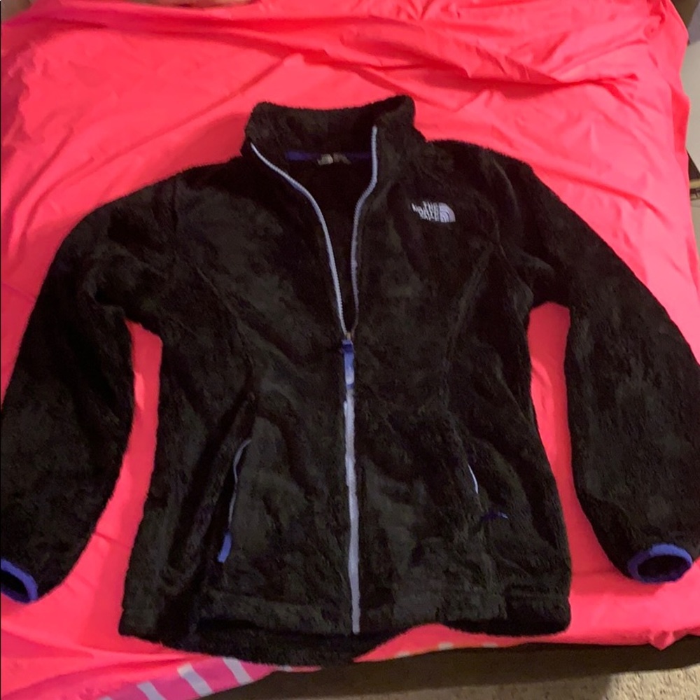 Girls The North Face Black Fuzzy coat